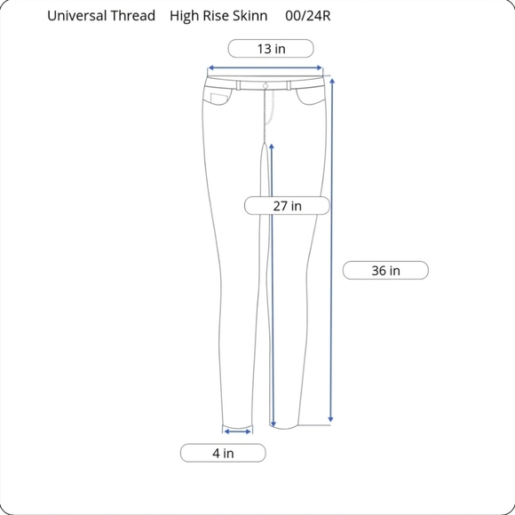 Universal Thread High-Rise Skinny Jeans Distressed Size 00/24R NWT - Picture 2 of 16